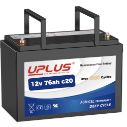 Batterie GEL carbone UPLUS 12V 76ah c20 DC12-76EV CPA-22.fr ou DGY12-60EV en Dyno Europe