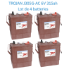 Lot de 4 batteries Trojan J305G-AC en 6 Volt 315ah Livraison incluse sur toute la France pour nacelle transpalette auto CPA-22.f
