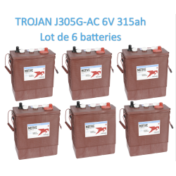 Lot de 6 batteries Trojan J305G-AC en 6 Volt 315ah Livraison incluse sur toute la France pour nacelle transpalette  CPA-22.fr