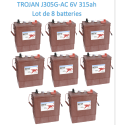 Lot de 8 batteries Trojan J305G-AC en 6 Volt 315ah Livraison incluse sur toute la France pour nacelle transpalette  CPA-22.fr