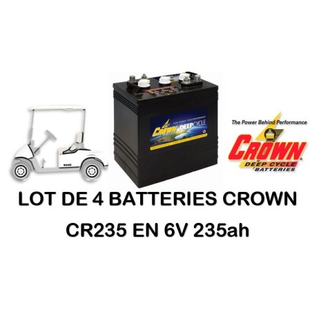 Lot de 4 Batteries Crown CR240HD en 6V 240ah c20 Livraison incluse CPA-22.fr