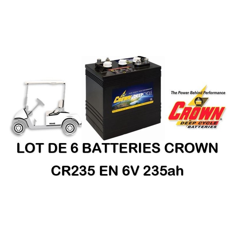 Lot de 6 Batteries Crown CR240HD en 6V 240ah c20 Livraison incluse CPA-22.fr
