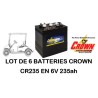 Lot de 6 Batteries Crown CR240HD en 6V 240ah c20 Livraison incluse CPA-22.fr